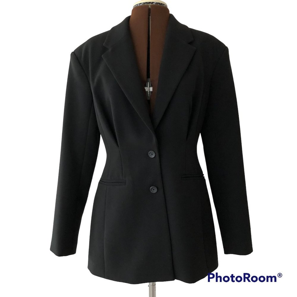 Navy Cinch Waist Blazer